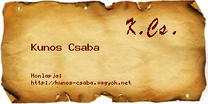 Kunos Csaba névjegykártya
