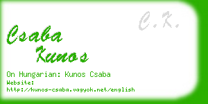 csaba kunos business card